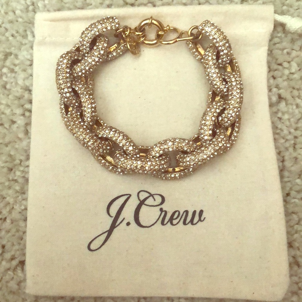 J. Crew Pave Crystal Link Bracelet!! Like New!